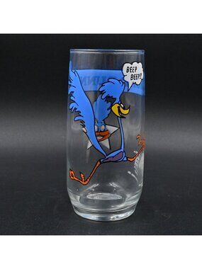 Pepsi Looney Tunes Road Runner Glass Beep Beep Vintage 1966